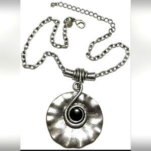 Vtg Jewelry Necklace SIGNED JUST JEWELRY Silver Tn Chain Large  14"-17.5